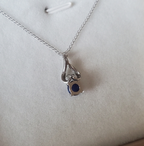 Genuine blue star sapphire necklace 14kt - Picture 5 of 6
